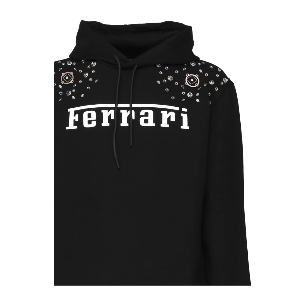 Ferrari Zwarte hoodie met contrasterend logo Black Heren