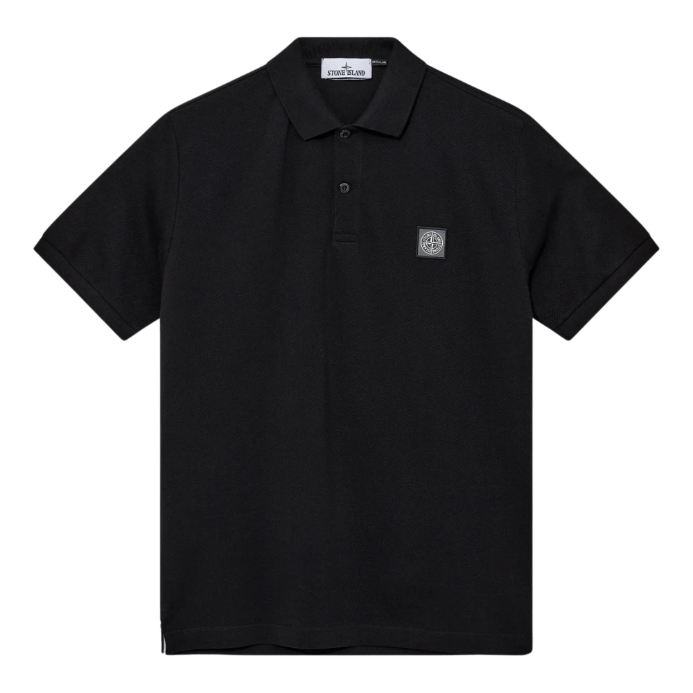 Stone Island Zwart Poloshirt Klassieke Stijl Black Heren