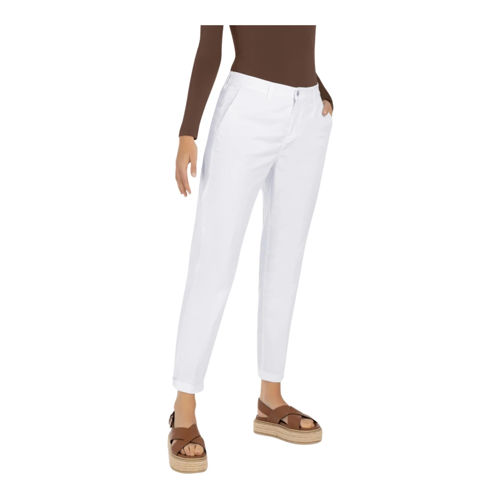 Mac Women's White Cropped Trousers, Xs, Chino Trousers