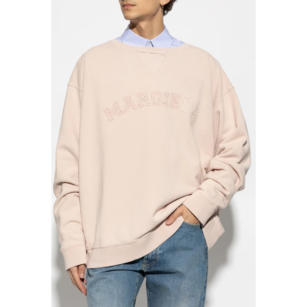 Maison Margiela Sweatshirt met vintage effect Pink Heren