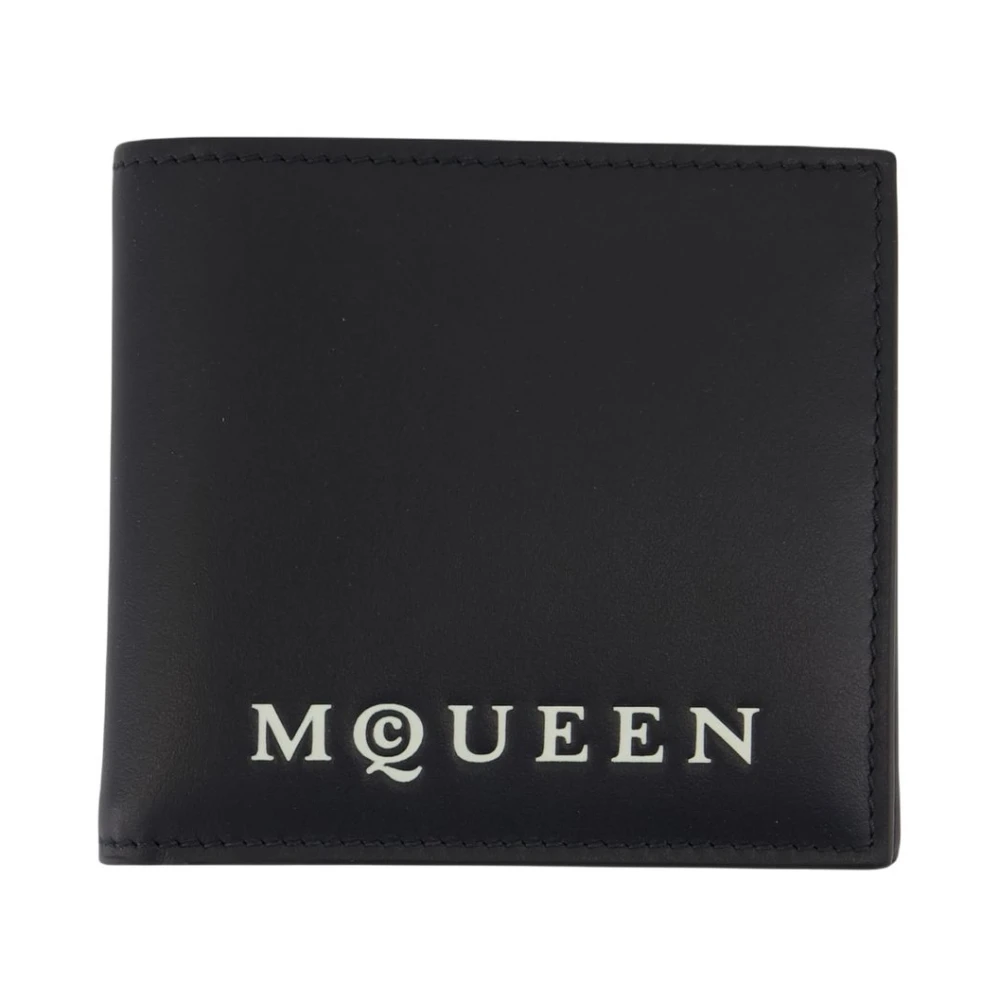 Alexander Mcqueen Men's Black Wallets & Cardholders, One Size, Leather Bi-Fold Card Case
