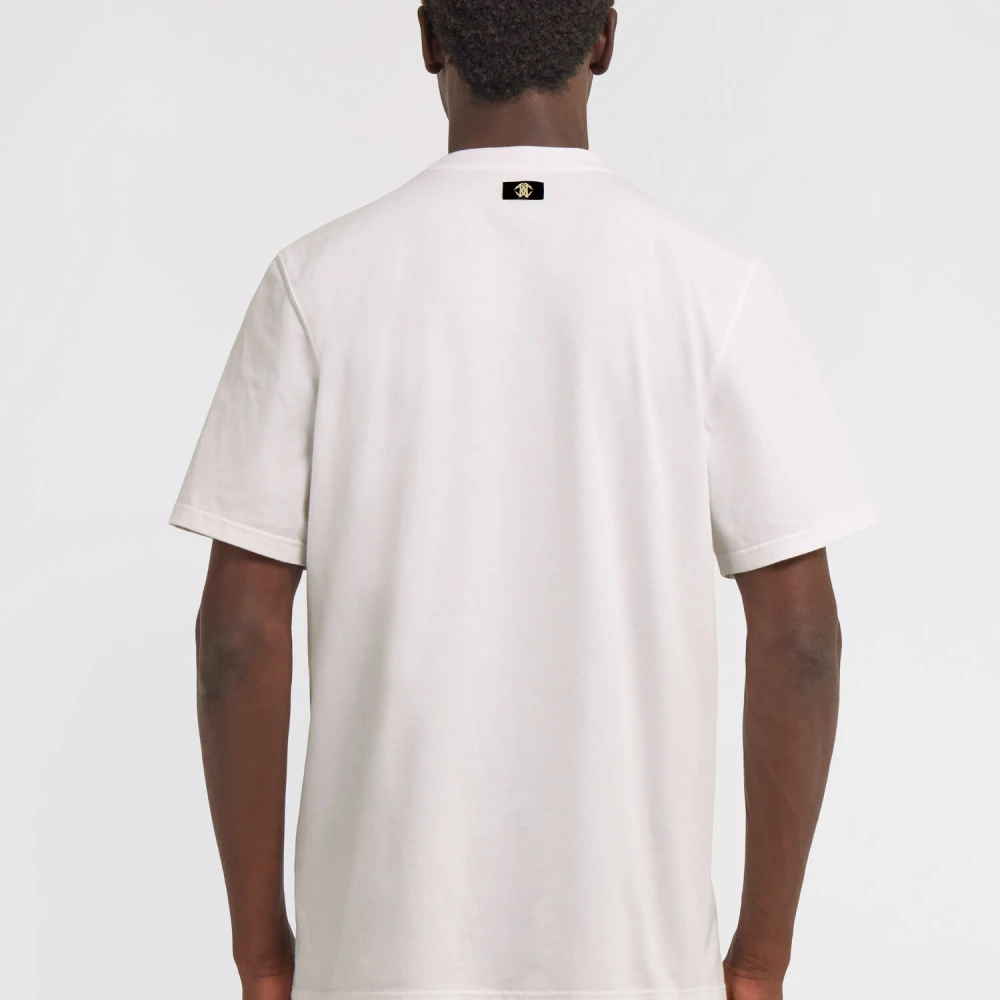 Roberto Cavalli Grafische Print Katoenen T-shirt White Heren