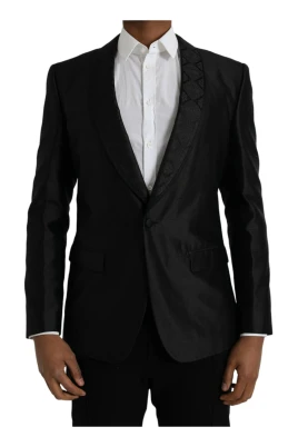 Silkeblandad Enknapp Blazer
