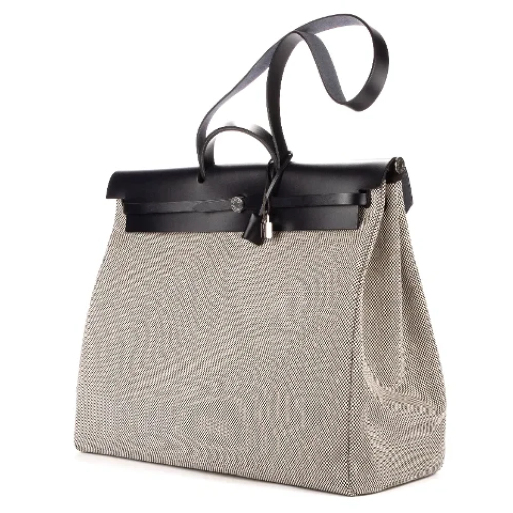 Hermès Vintage Pre-owned Canvas handbags Gray Dames