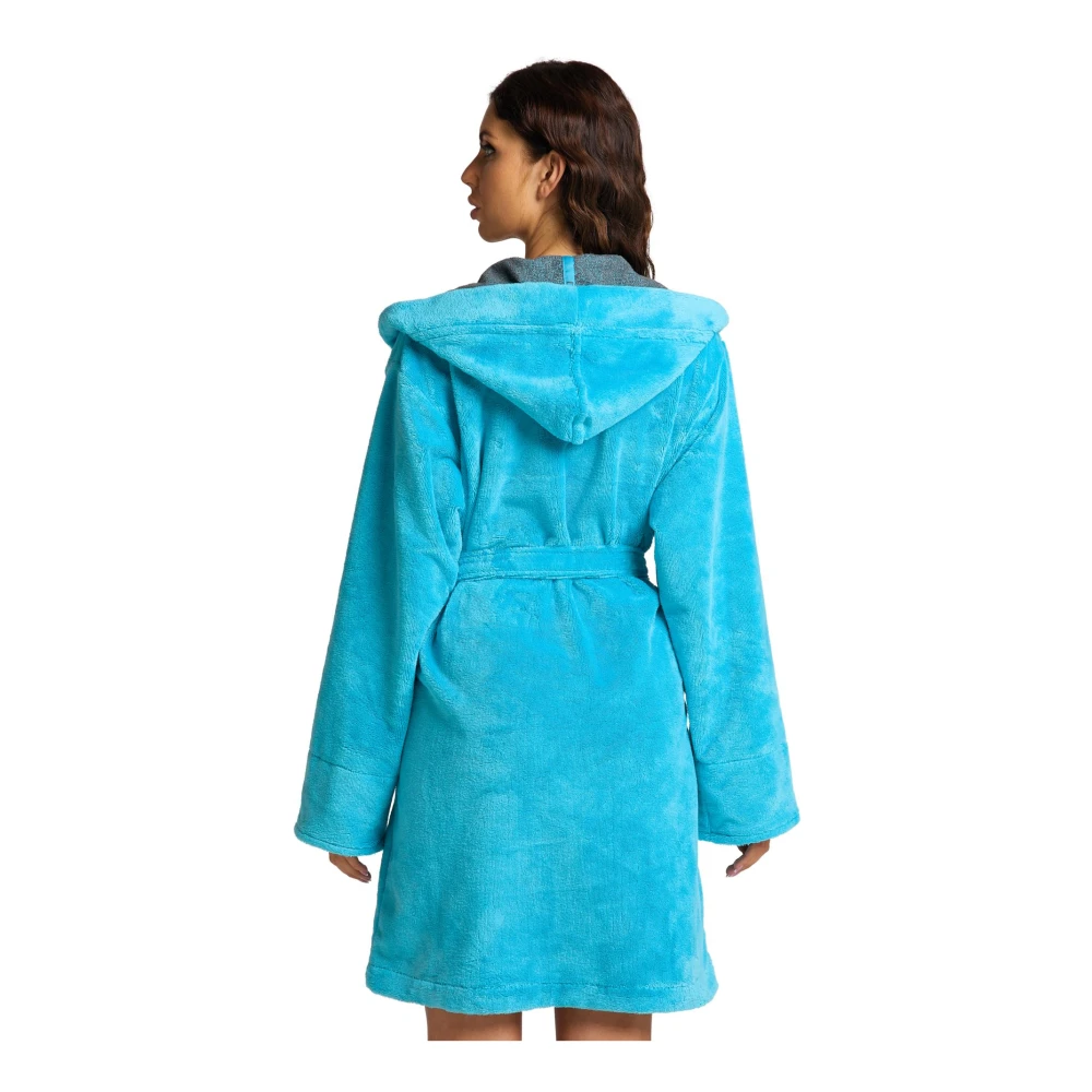 carlo colucci Badjas met capuchon Gezellig Velours Badstof Blue Dames