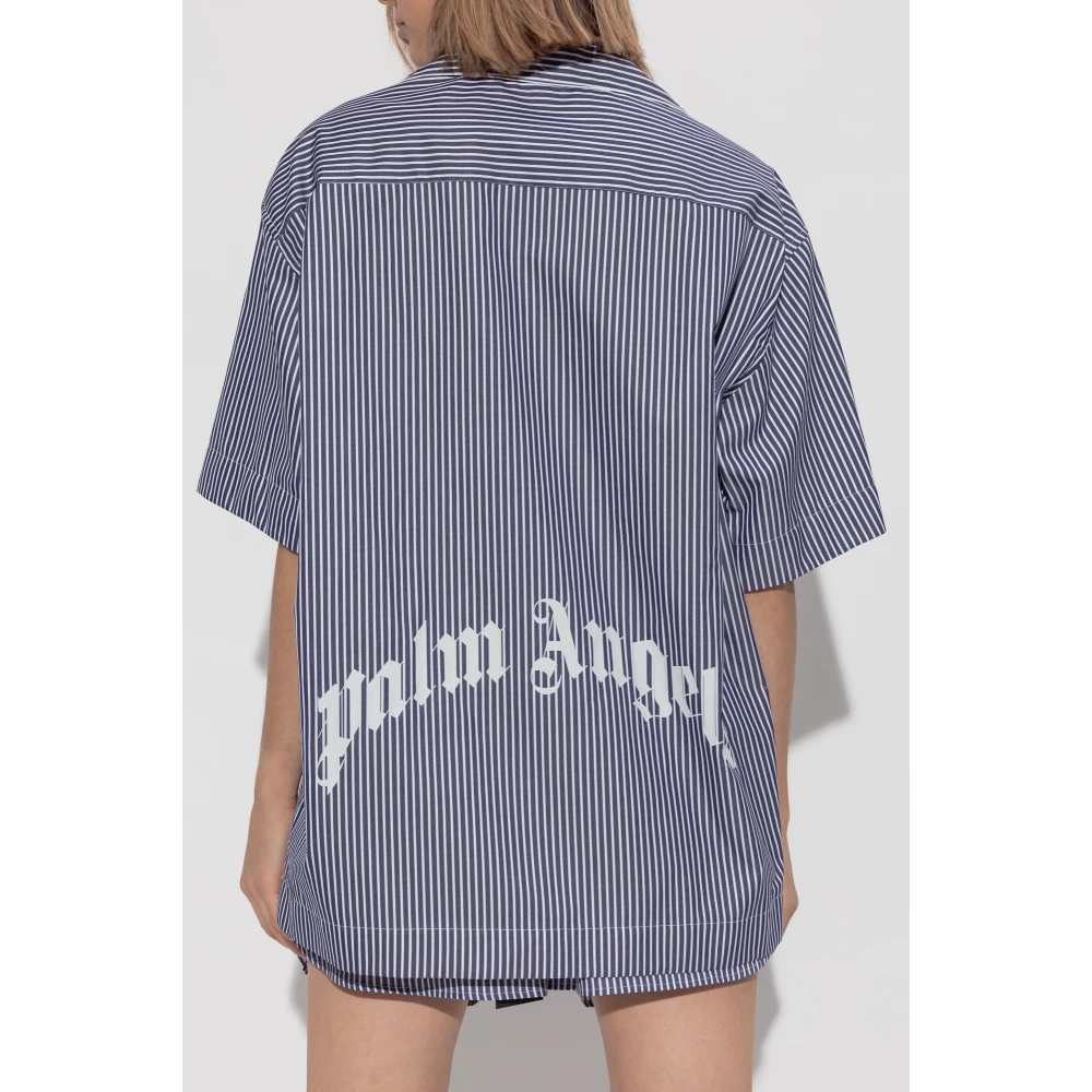 Palm Angels Oversized shirt Blue Dames