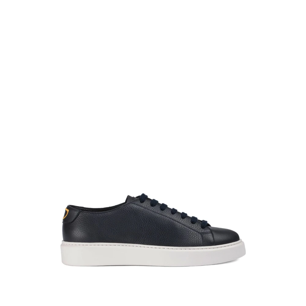 Doucal’s Textured Leather Sneakers Heren Schoenen Blauw