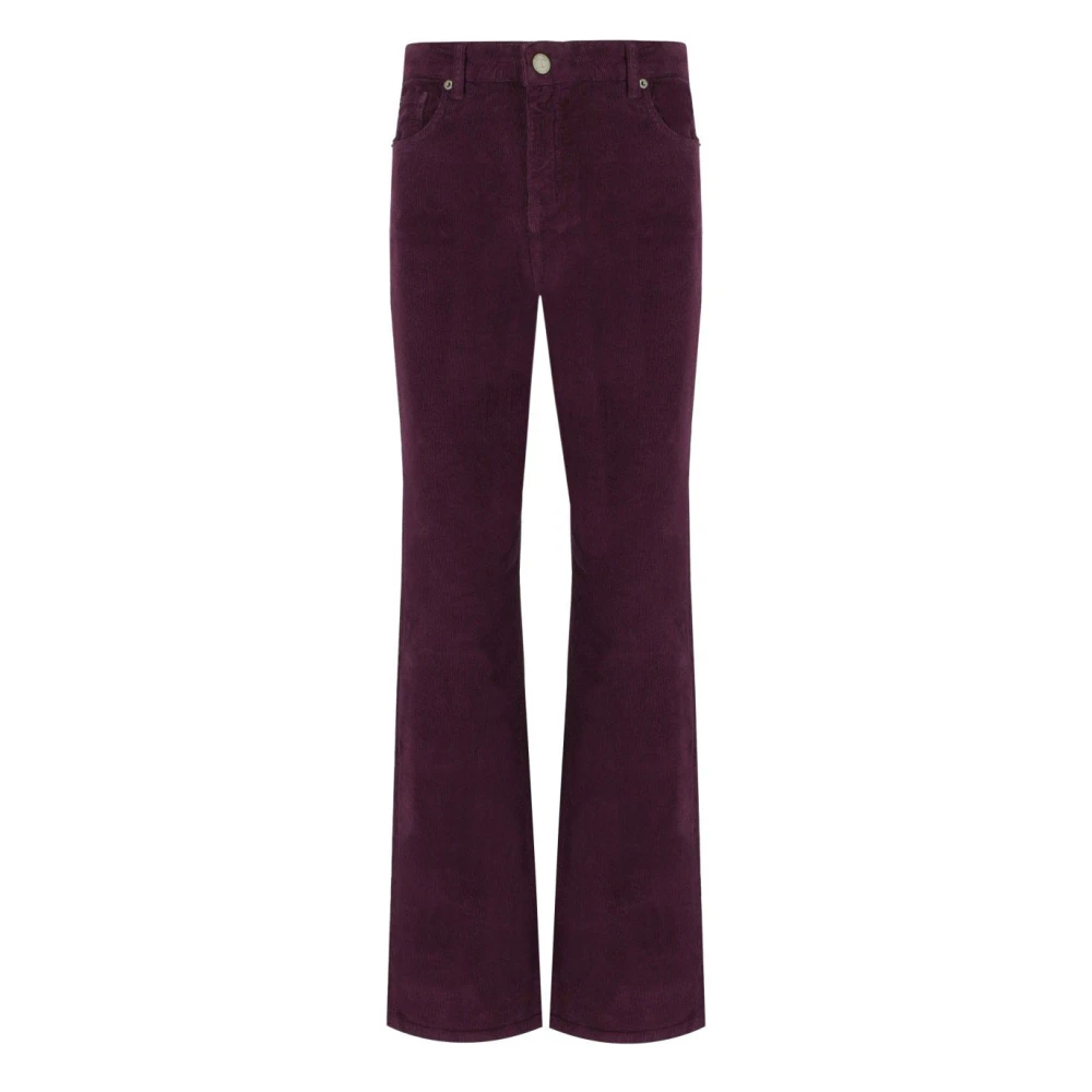 Twinset Women's Purple Corduroy Trousers - Wide Trousers - S - Trousers