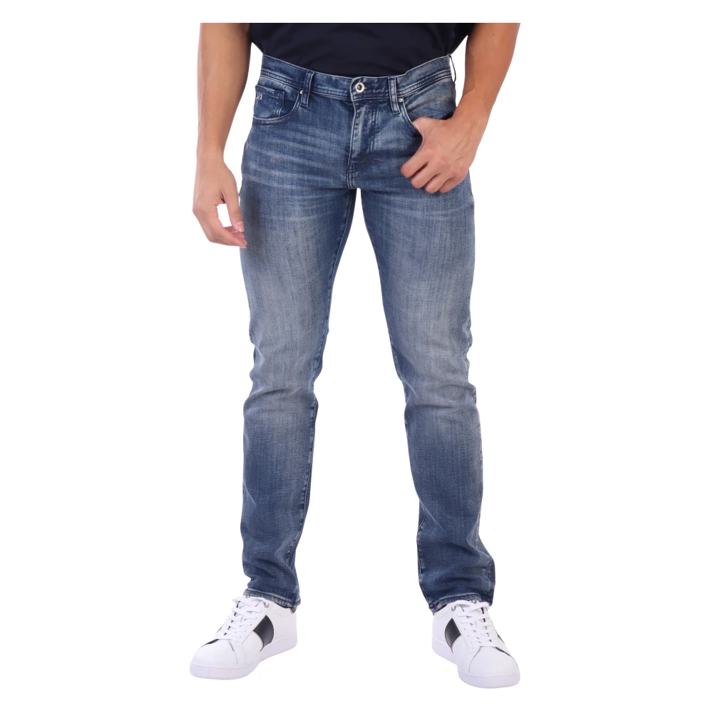 Armani Exchange Vintage Slim Fit Jeans met Vijf Zakken Blue Heren