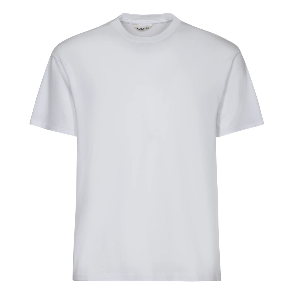 Auralee Sömlös Crew Neck Tee Kollektion White, Herr