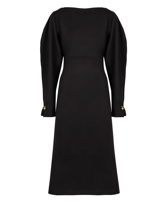 midi-dress-boat-neckline-wide-sleeves