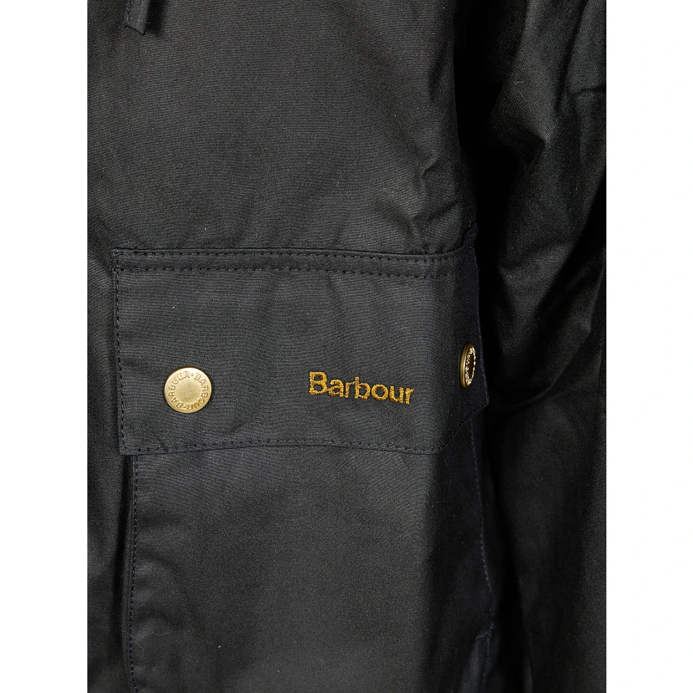 Barbour Korte gewaxte jas met capuchon Black Dames