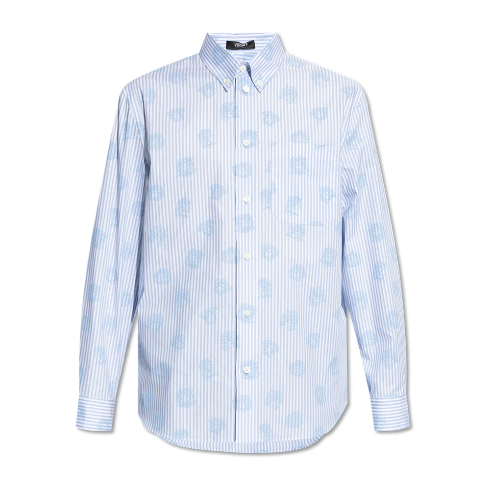 Versace Gestreept overhemd Blue Heren