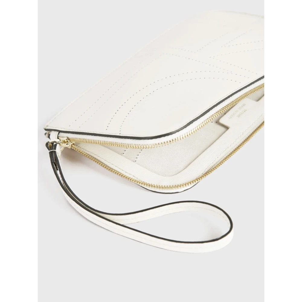 TotêMe Monogram Leren Pols Pouch Beige Dames