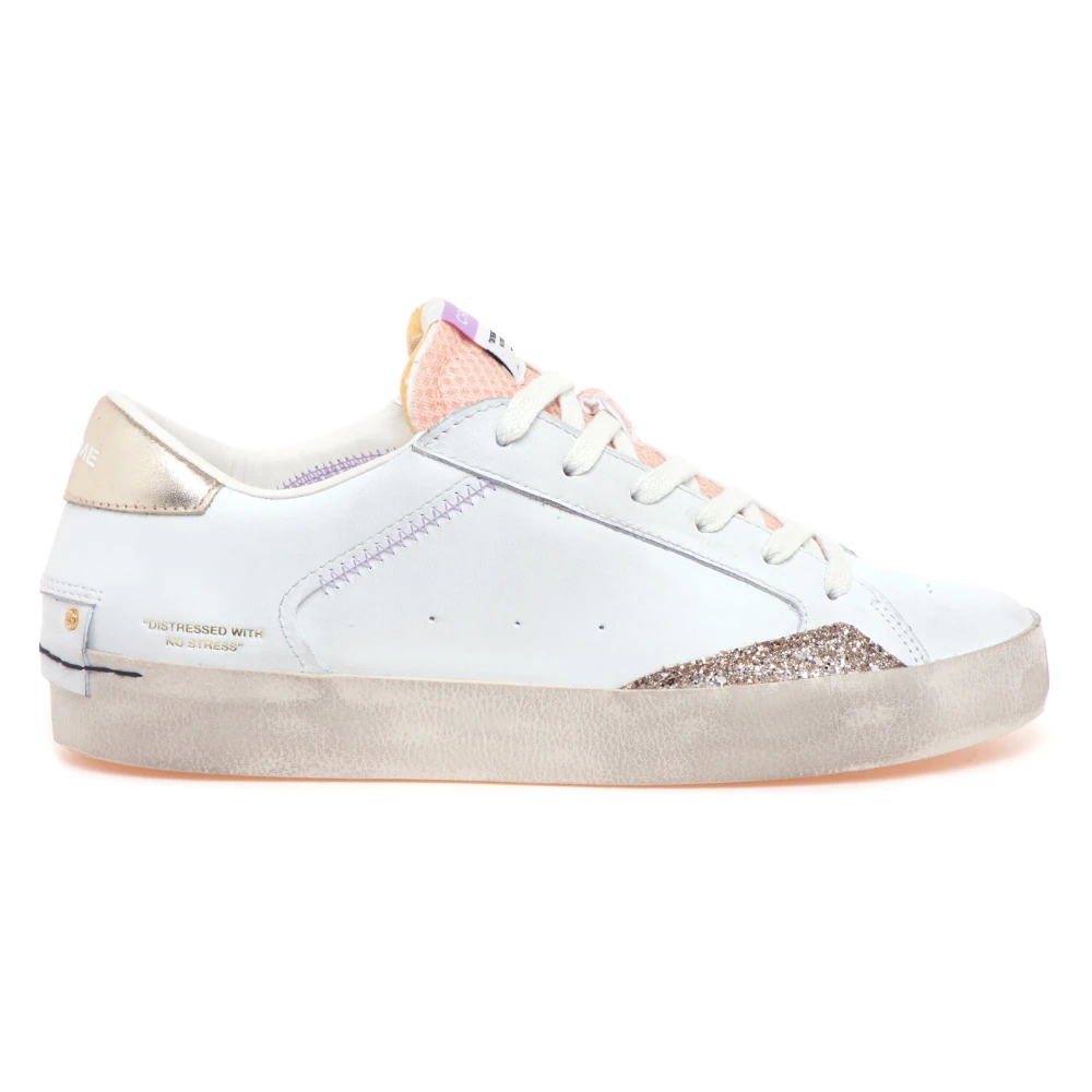 Crime London White Sneakers, Female, 4 Uk, Distressed Sneaker