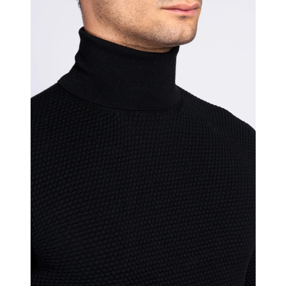 Corsinelabedoli Turtleneck Jumpers Stijlvol Essentieel Comfort Black Heren