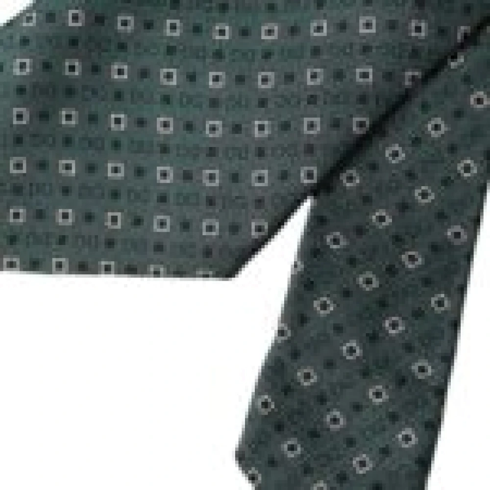Dolce & Gabbana Groene Zijden Stropdas met Logo voor Mannen Green Heren
