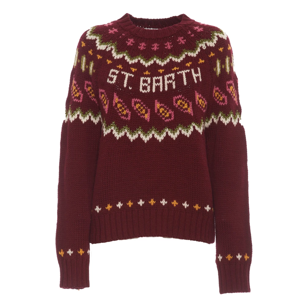MC2 Saint Barth Multicolor Nordic Jacquard Crew-Neck Jumper Brown Dames