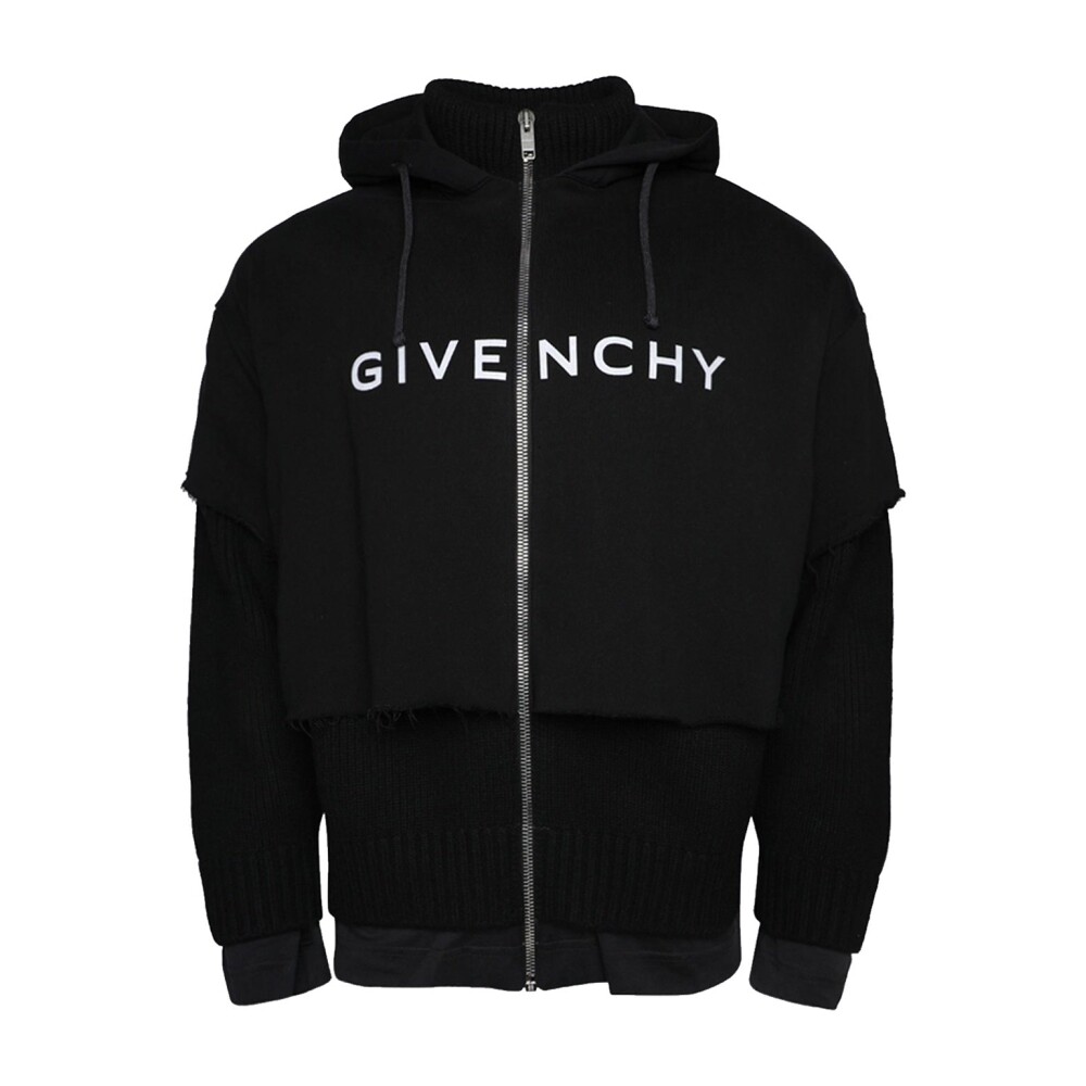 Felpa con Cappuccio in Cotone Nero Givenchy Uomo Miinto