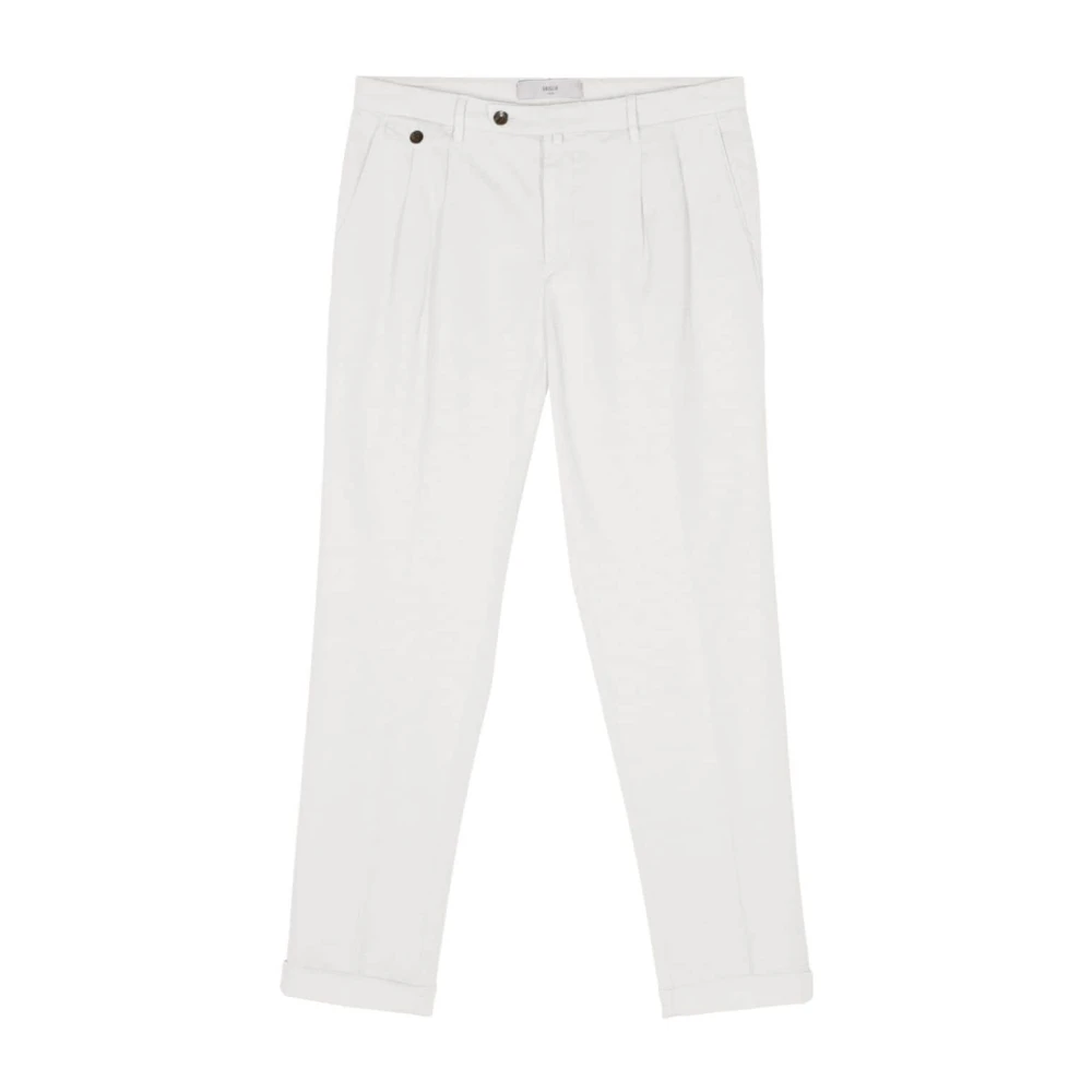 Briglia Witte Katoenmix Broek met Plooien White Heren