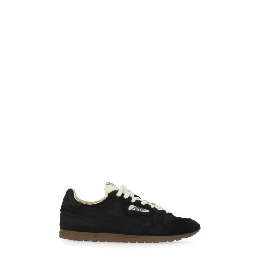 Autry Zwarte Leren Sneakers met Logodetails Dames Schoenen