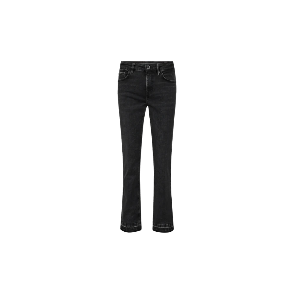 Mos Mosh Black Flared Perla Jeans With Silver Embroidery - Female - Flare Jeans - W27 - Jeans