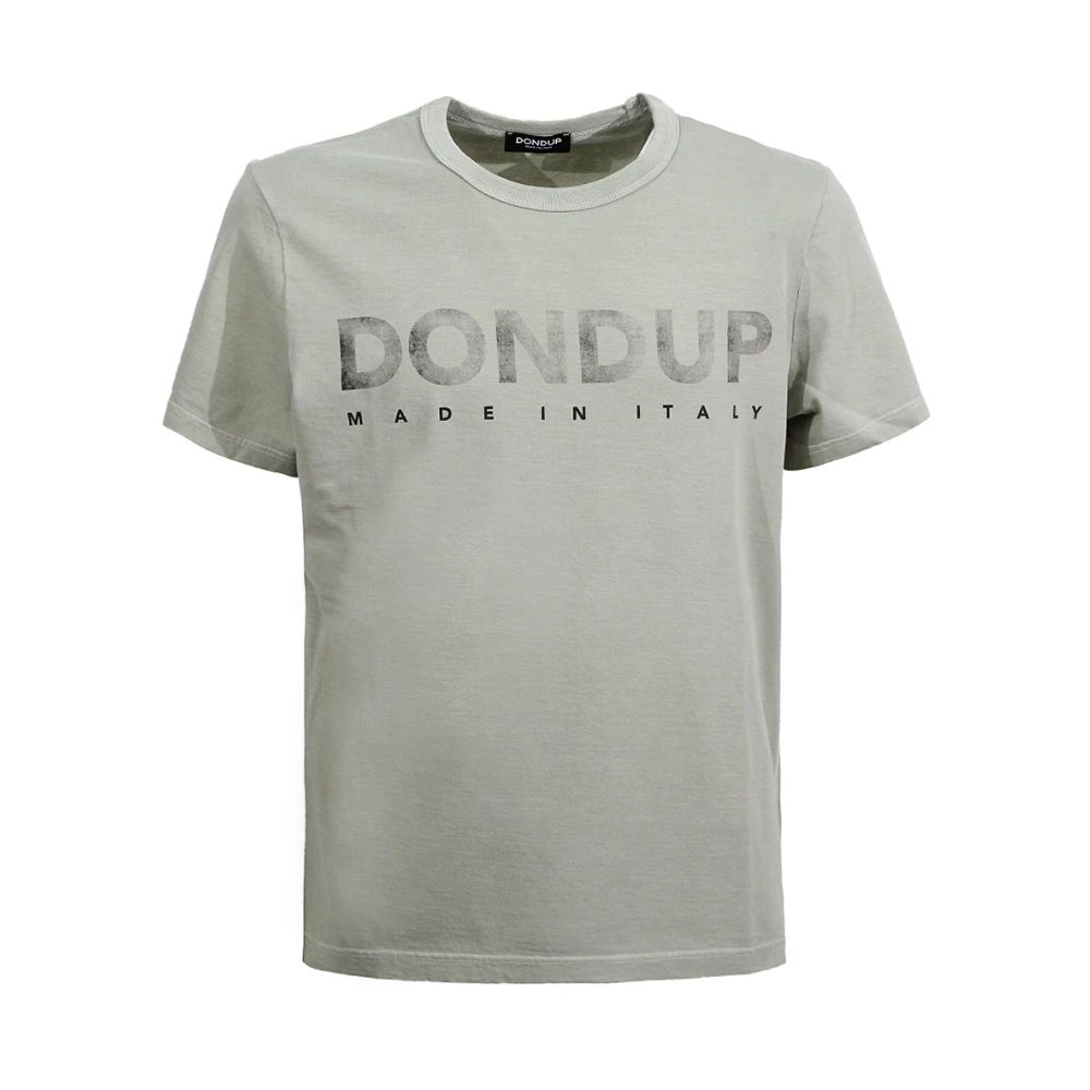 Dondup Groene Logo Print Crew-neck T-shirt Green Heren