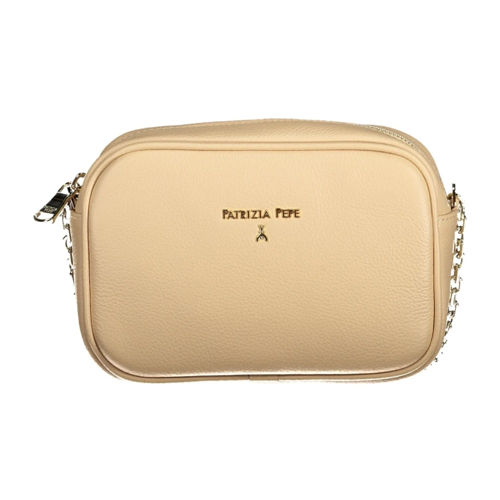 Patrizia Pepe Women's Beige Crossbody Bag With Zip Closure