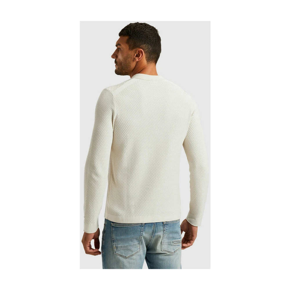 Cast Iron Lange Mouw Polo Katoen Modal Beige Heren