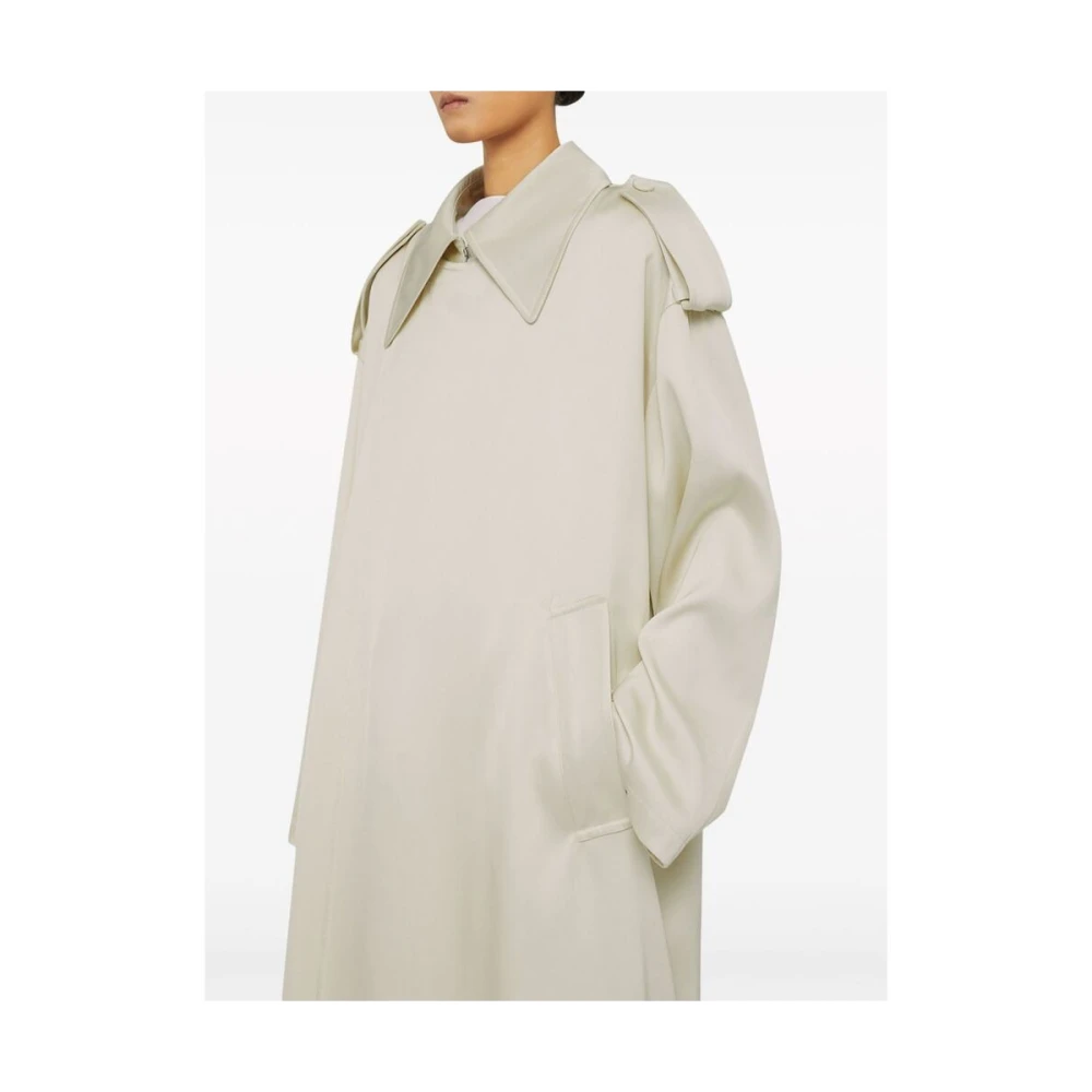 Jil Sander Ecru Zijde Blend Ceintuurjas Beige Dames