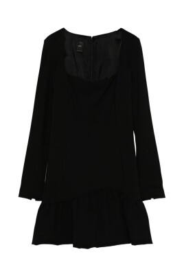 black-square-neck-midi-dress