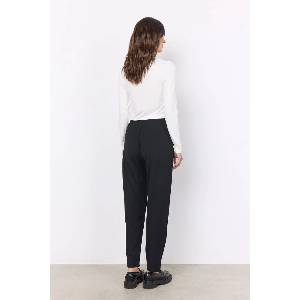 Soyaconcept Comfortabele zwarte broek met elastische taille Black Dames
