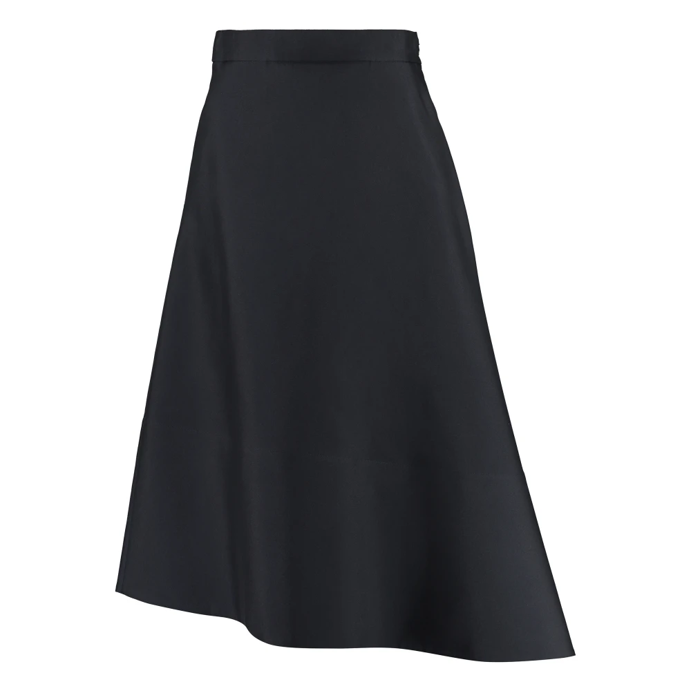 Jil Sander A-lijn midi rok van zijdeblend Blue Dames