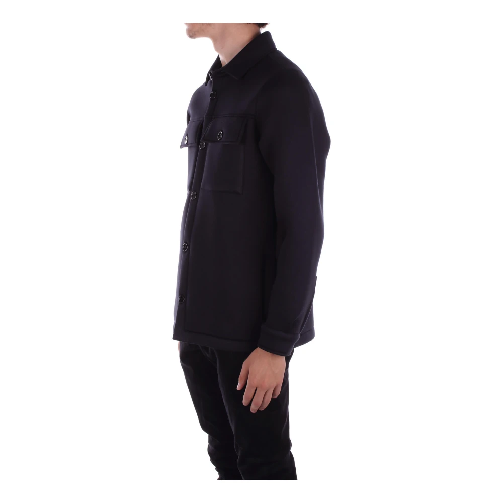 Dondup Blauwe Jassen met Logo Achterkant Blue Heren
