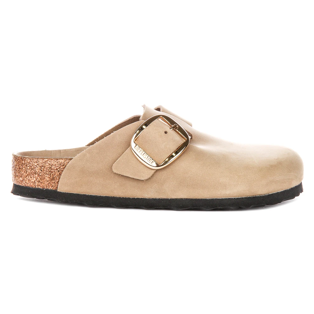 Birkenstock Women's Beige Mules, 7 Uk, Boston Big Buckle Regular Fit