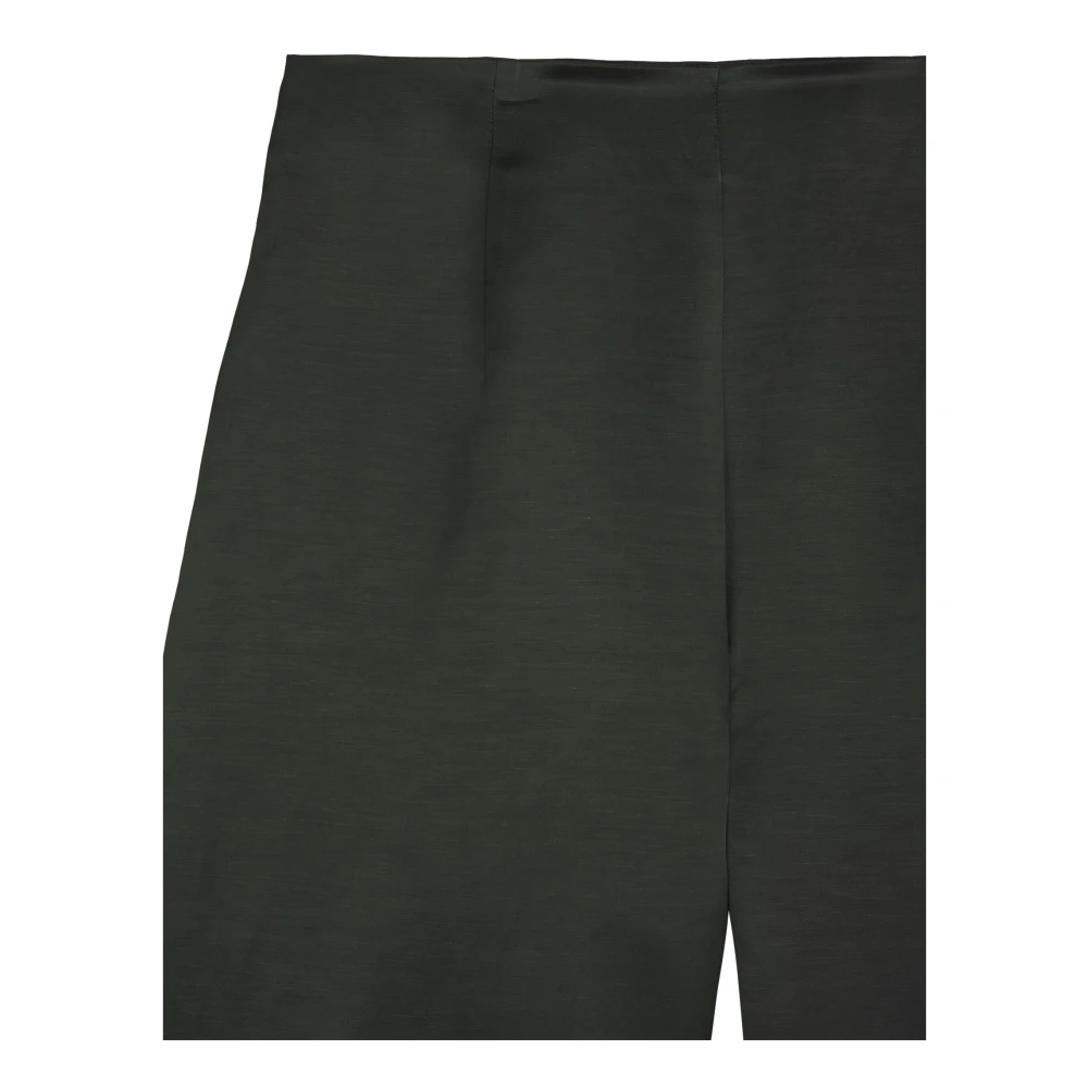 Cortana Hoge taille linnen en viscose broek Black Dames
