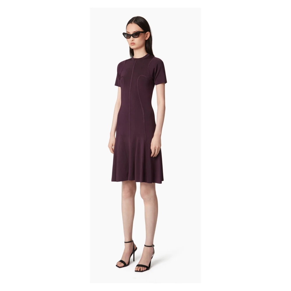 Nina Ricci Peplum Jurk IN Tubular Purple Dames