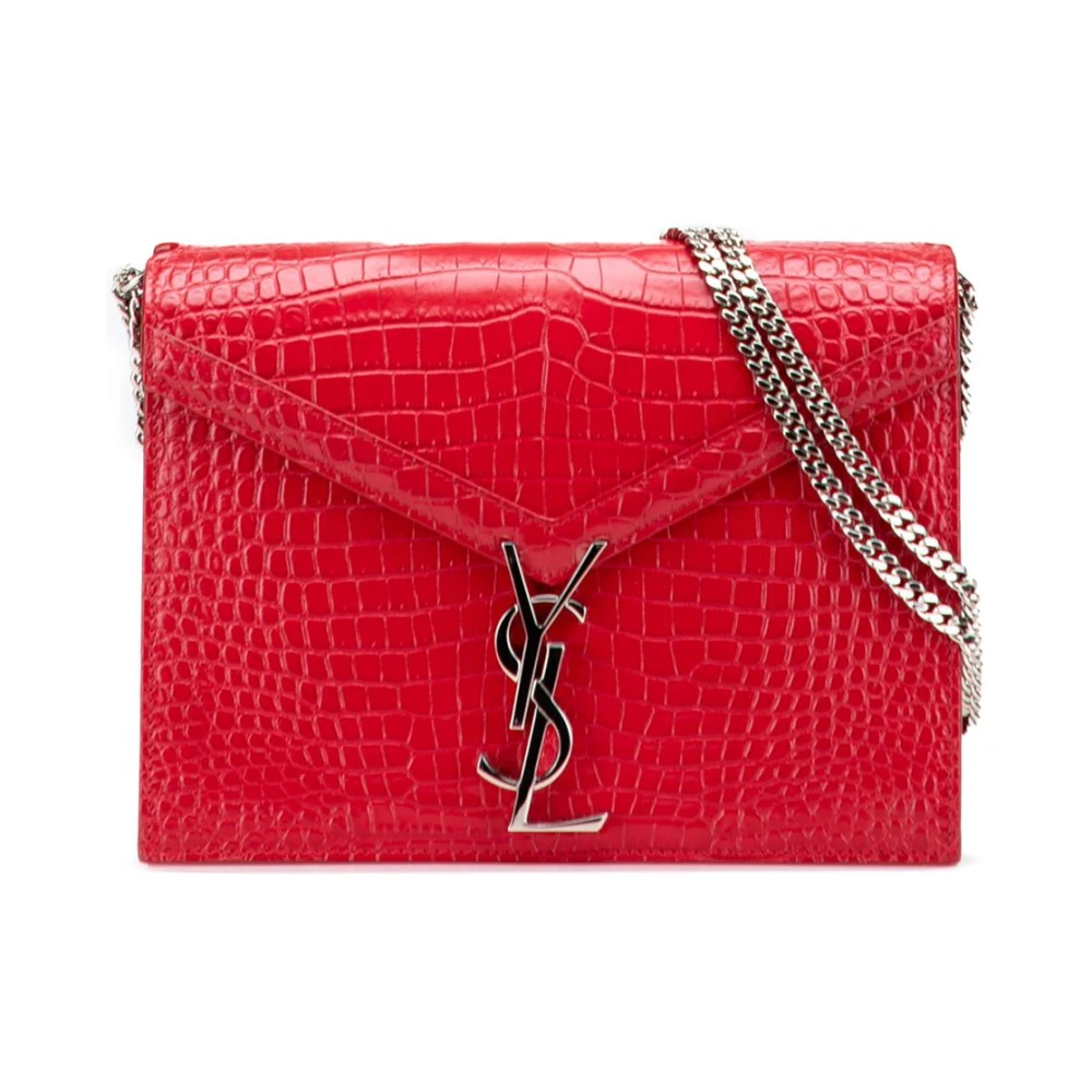 Saint Laurent Vintage Women's Red Pre-Owned Envelope Chain Bag