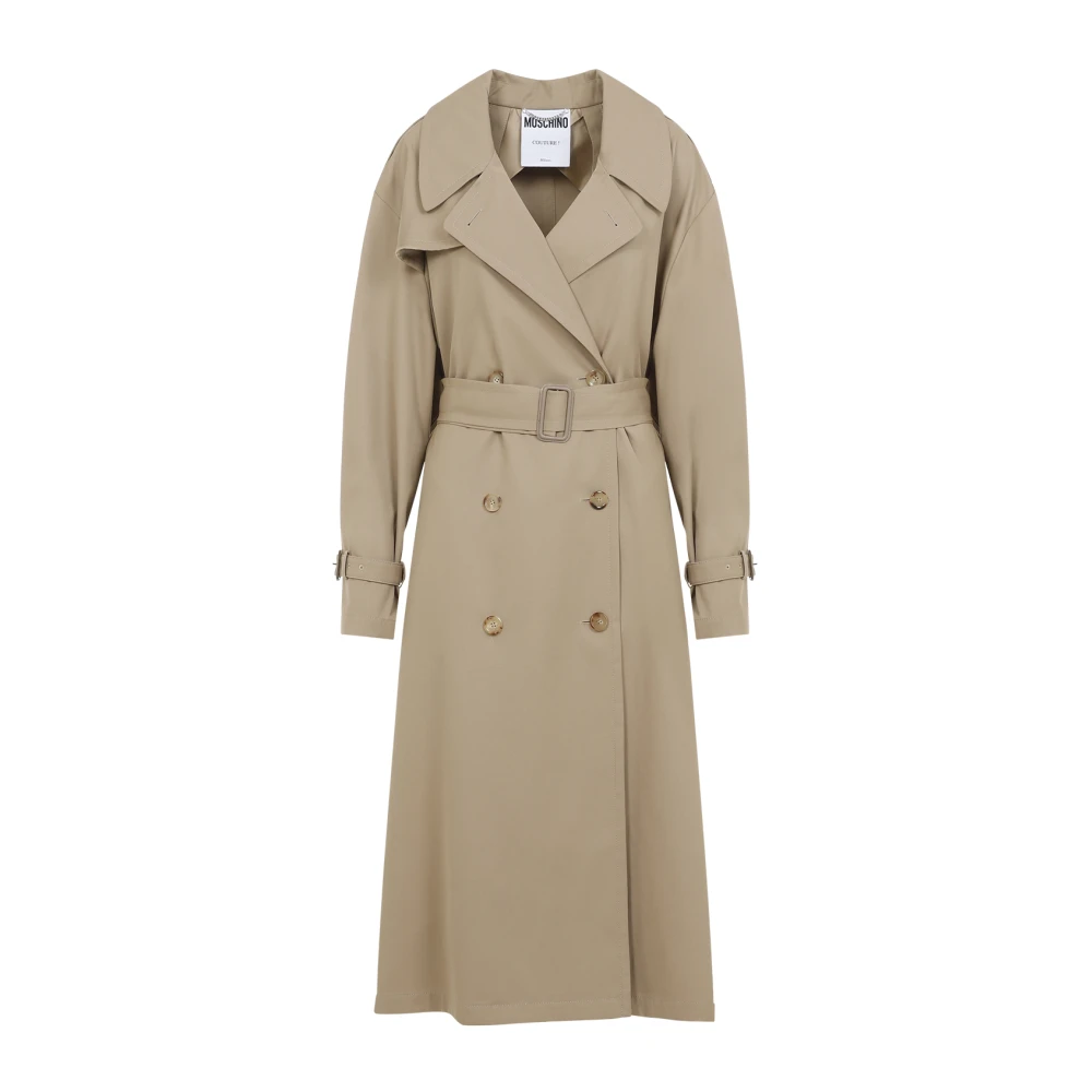 Moschino Beige Katoen Nylon Jas Beige Dames