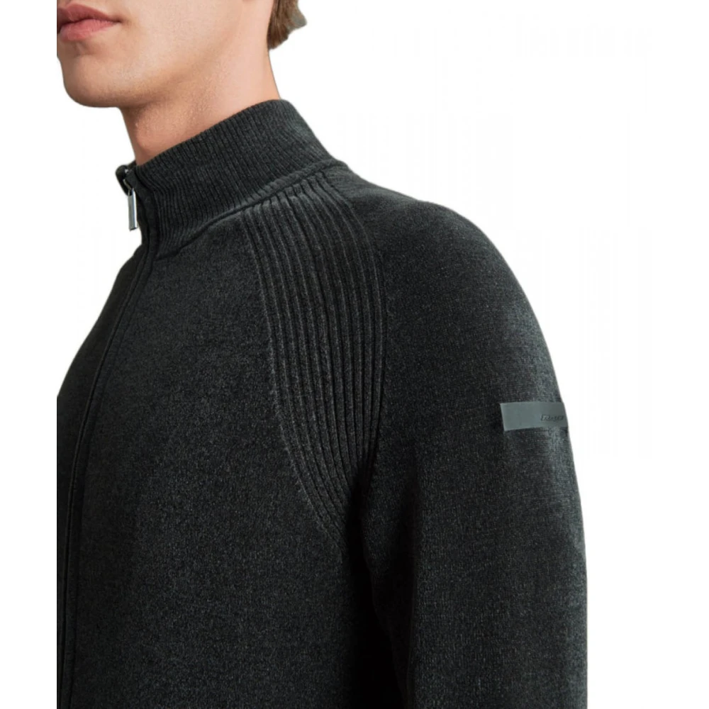 RRD Hoge Hals Velvet Full Zip Sweater Black Heren
