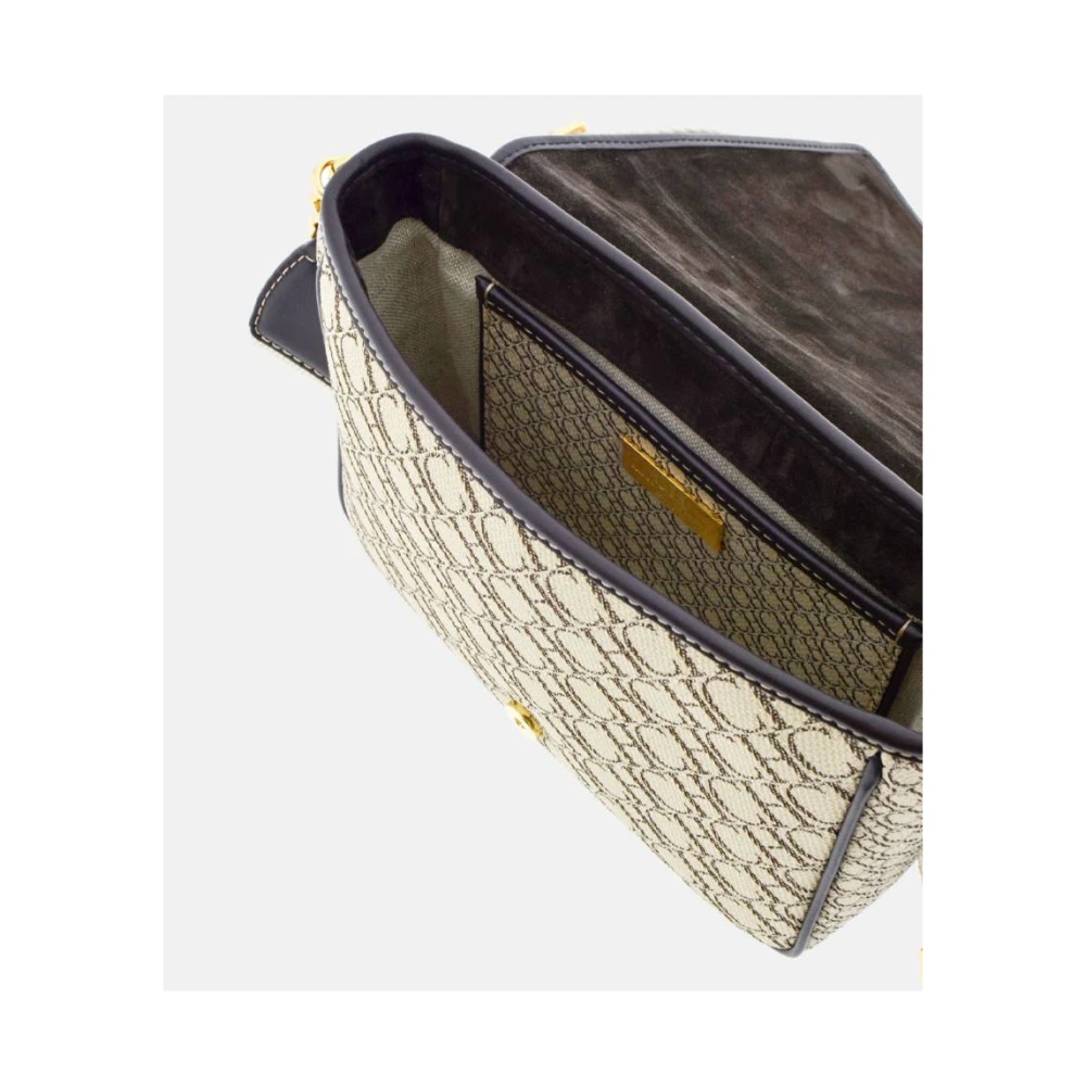 Carolina Herrera Canvas Crossbody Tas met Verstelbare Band Beige Dames