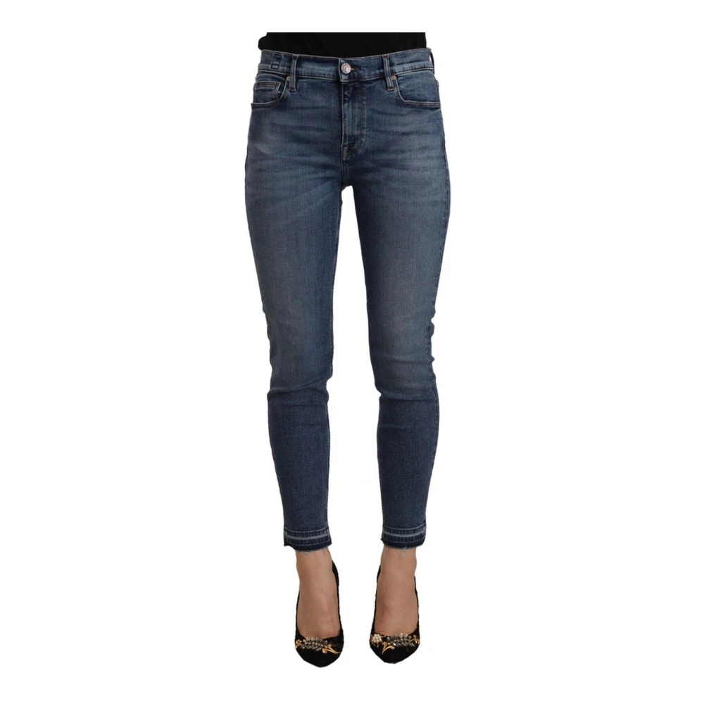 Don The Fuller Women's Blue Authentic Slim Fit Jeans With Zipper Closure