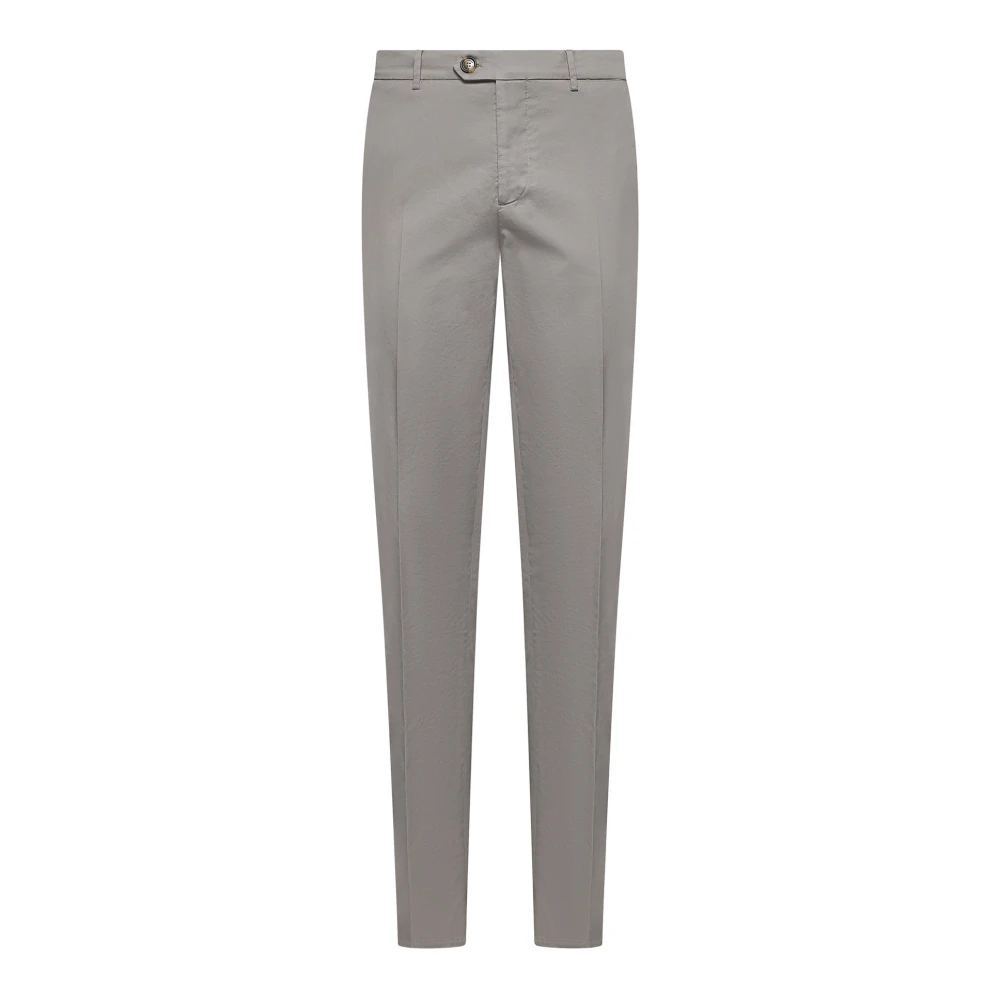 Brunello Cucinelli Men's Green Suit Trousers, L, Cotton Gabardine Trousers
