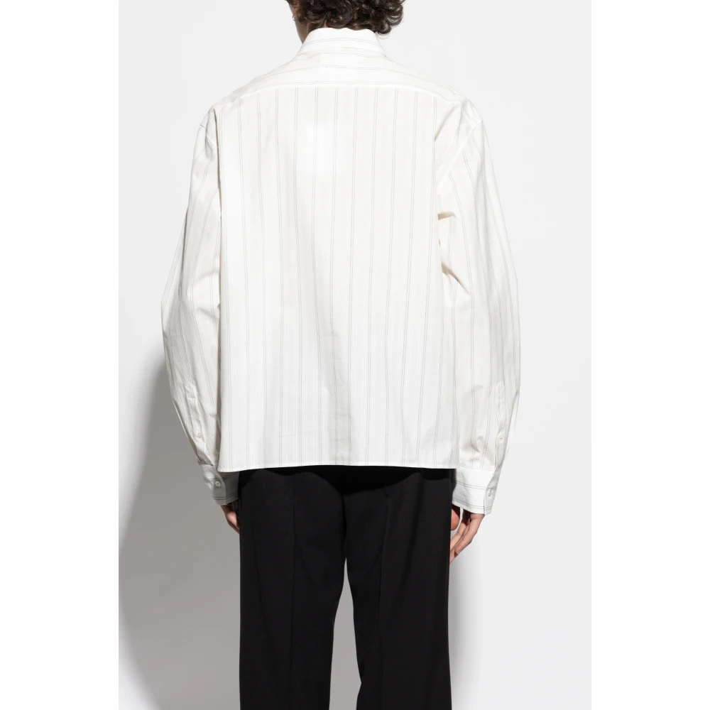 Lanvin Gestreept shirt White Heren