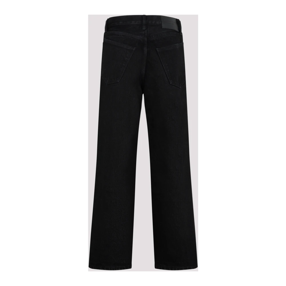 Balenciaga Zwarte Katoenen Enkel Jeans Black Dames