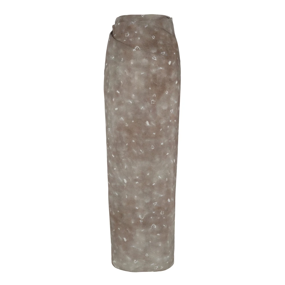 Cortana Pareo zijden rok ayaz print Beige Dames