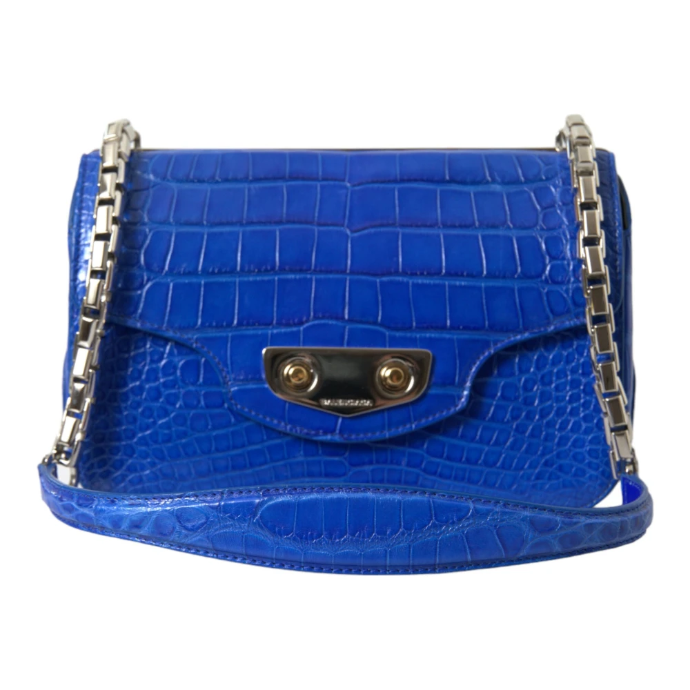 Balenciaga Elegante blauwe schoudertas van alligatorleer Blue Dames