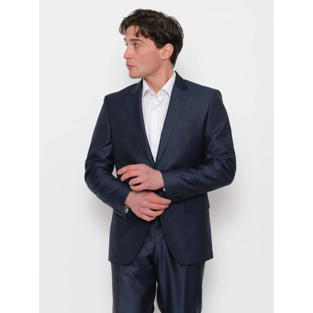 Hugo Boss Blauwe Wollen Jurk Blue Heren