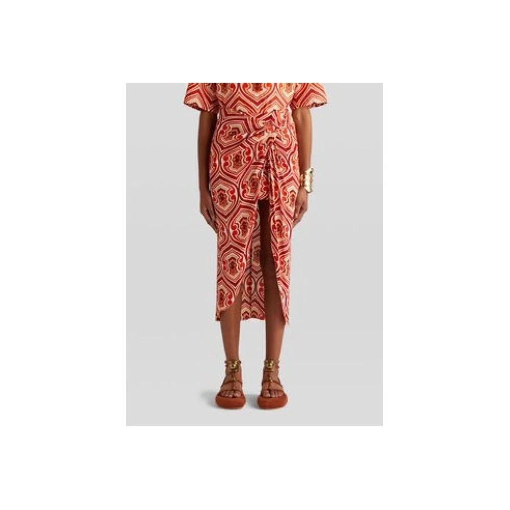 ETRO Grafische Print Pareo Rok Orange Dames