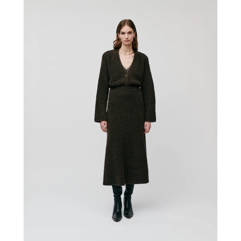 IVY OAK Zachte Bouclé V-Hals Vest Brown Dames